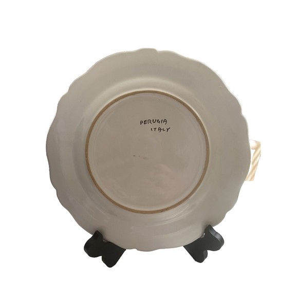 Set Of 2 Perugia Italy Floral Dinner Plates In EUC - Picture 4 of 7